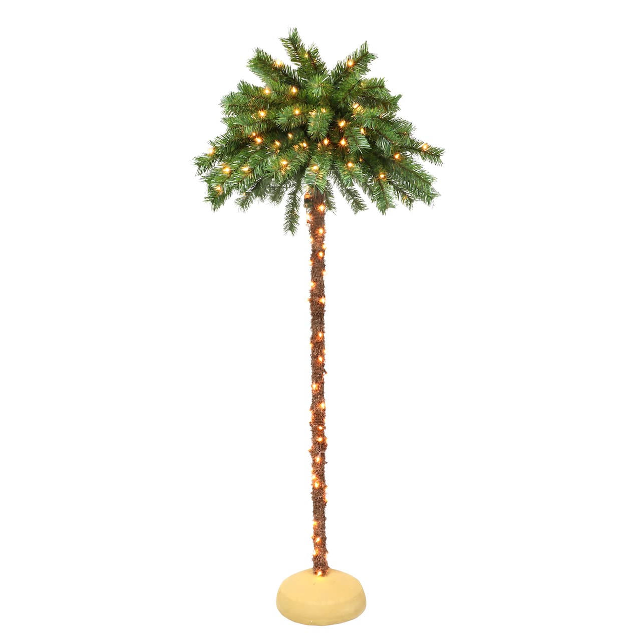 6ft. Pre-Lit Palm Artificial Christmas Tree, Dual Color LED Lights